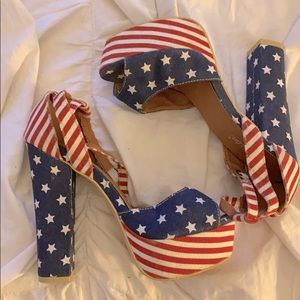 Patriotic Platform Heels